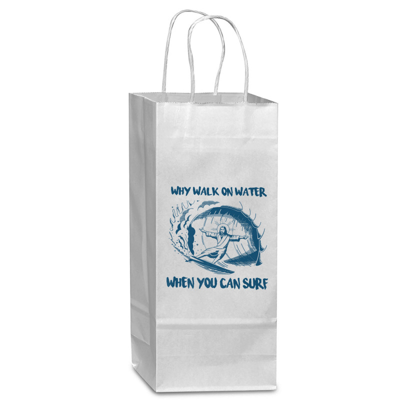 Why Walk On Water When You Can Surf Jesus Premium T Shirt Wine Paper Bag - 5 1/2 X 3 1/4 X 13 | Artistshot