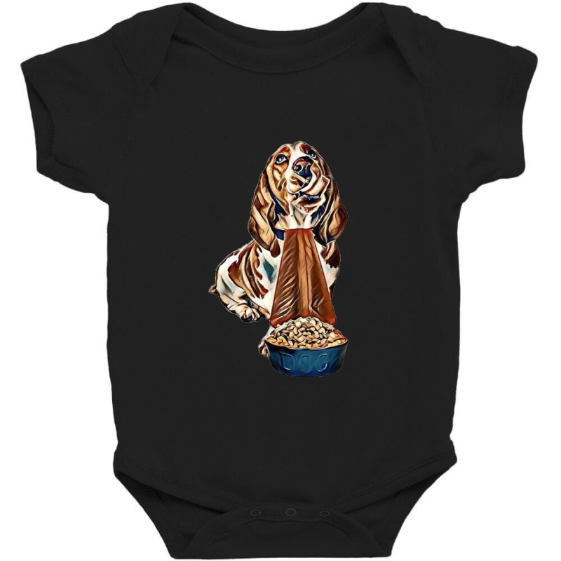 Cute Basset Hound Dog Licking Baby Bodysuit by Kemnabi | Artistshot