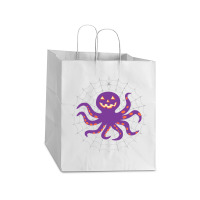 Funny Pumpkin Octopus Gift  Halloween Octopus Shir Take Out Paper Bag - 14 X 10 X 15 1/2 | Artistshot