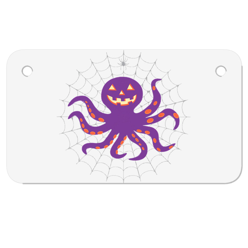 Funny Pumpkin Octopus Gift  Halloween Octopus Shir Motorcycle License Plate | Artistshot