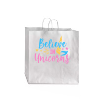 Believe N Unicorns T  Shirtbelieve în Unicorns T  Shirt Jumbo Paper Bag - 18 X 7 X 18 3/4 | Artistshot