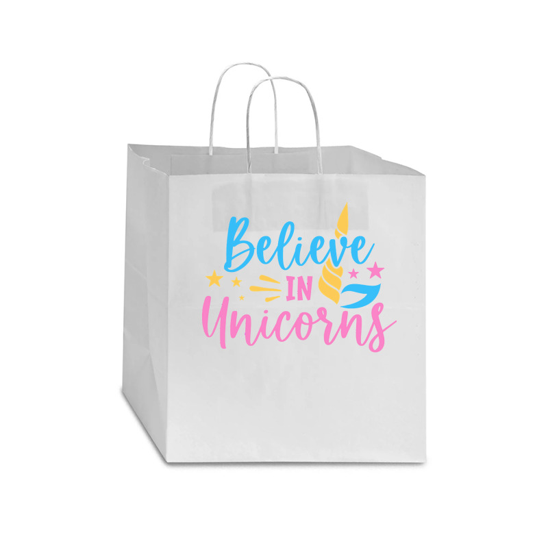 Believe N Unicorns T  Shirtbelieve în Unicorns T  Shirt Star Paper Bag - 13 X 7 X 13 | Artistshot