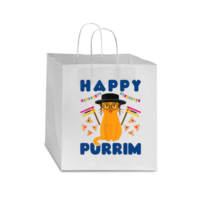 Happy Purrim Purim Funny Esther Cat Jewish Star Paper Bag - 13 X 7 X 13 | Artistshot