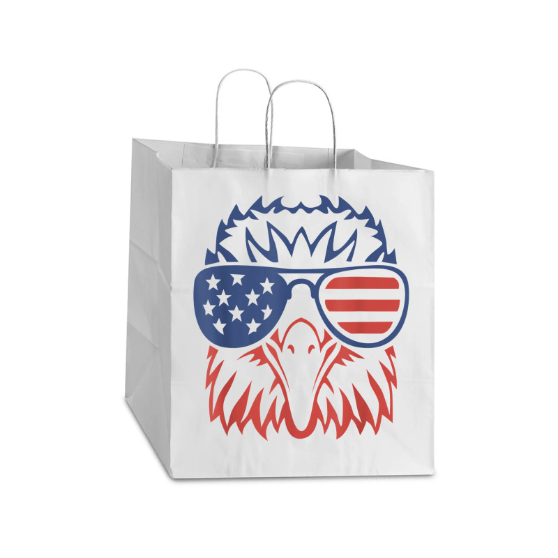 American Bald Eagle Usa Flag Shirt 4th Of July Eagle Usa Tee T Shirt Take Out Paper Bag - 14 X 10 X 15 1/2 | Artistshot