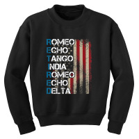 Phonetic Alphabet Retired Veteran Retirement Army Military Youth Sweatshirt | Artistshot