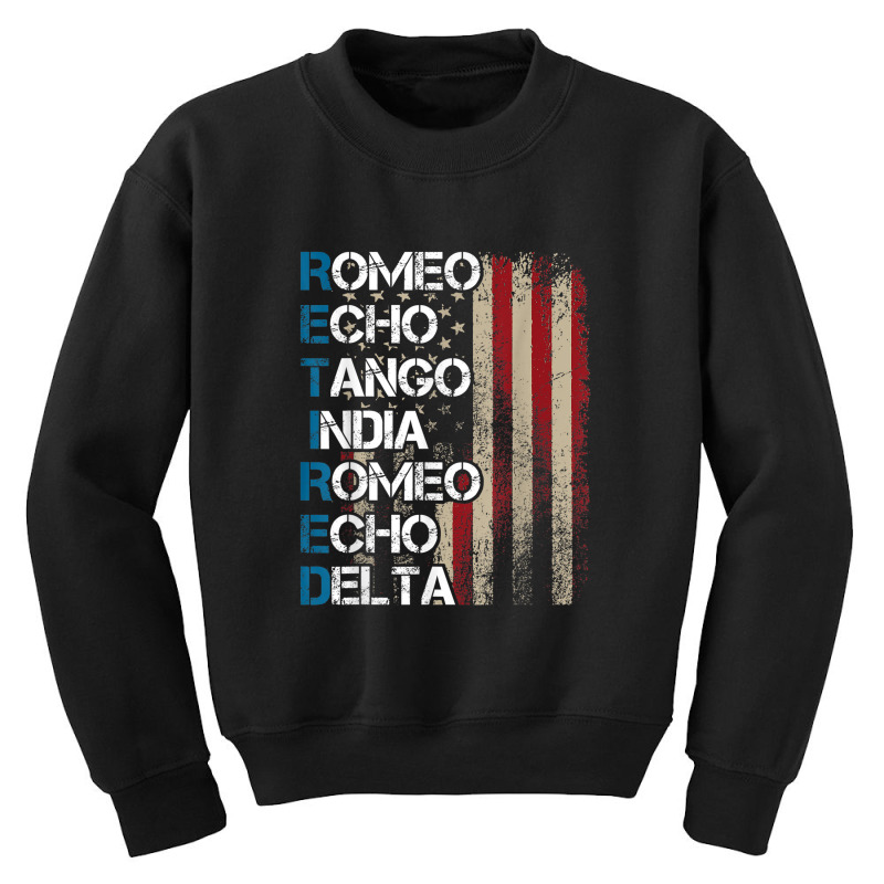 Phonetic Alphabet Retired Veteran Retirement Army Military Youth Sweatshirt | Artistshot