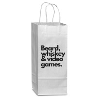 Beard, Whiskey & Video Games   Manly Whiskey Drinker Wine Paper Bag - 5 1/2 X 3 1/4 X 13 | Artistshot