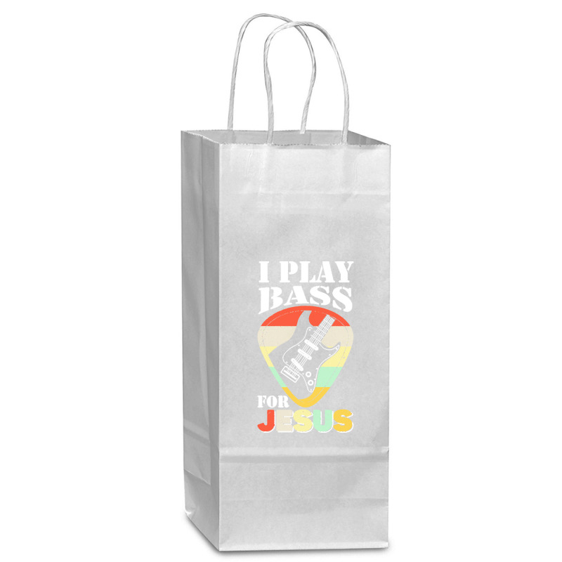 Play Bass For Jesus Guitar T  Shirt Play Bass For Jesus Guitar Vintage Wine Paper Bag - 5 1/2 X 3 1/4 X 13 | Artistshot