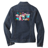 Mom Fuel Coffee Cups Ladies Denim Jacket | Artistshot