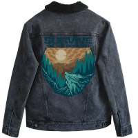 Survive On The Mountain Unisex Sherpa-lined Denim Jacket | Artistshot