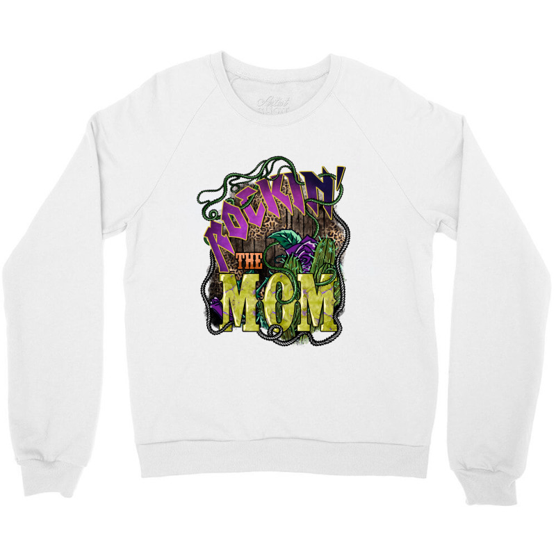 Rockin The Mom Crewneck Sweatshirt | Artistshot