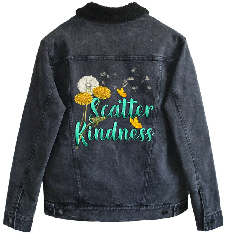 Scatter Kindness Unisex Sherpa-lined Denim Jacket | Artistshot