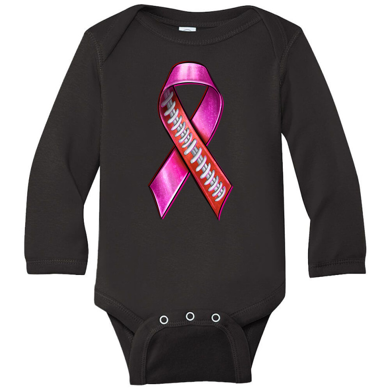 Breast Cancer Ribbon American Football Long Sleeve Baby Bodysuit by enoddigitalart@gmail.com | Artistshot