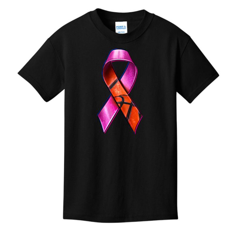 Breast Cancer Ribbon Basketball Basic Youth T-shirt | Artistshot