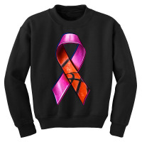 Breast Cancer Ribbon Basketball Youth Sweatshirt | Artistshot