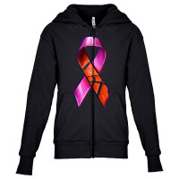 Breast Cancer Ribbon Basketball Youth Zipper Hoodie | Artistshot