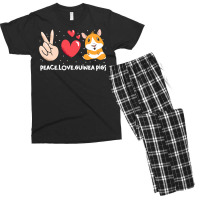 Cute Guinea Pigs Peace Love Guinea Men's T-shirt Pajama Set | Artistshot