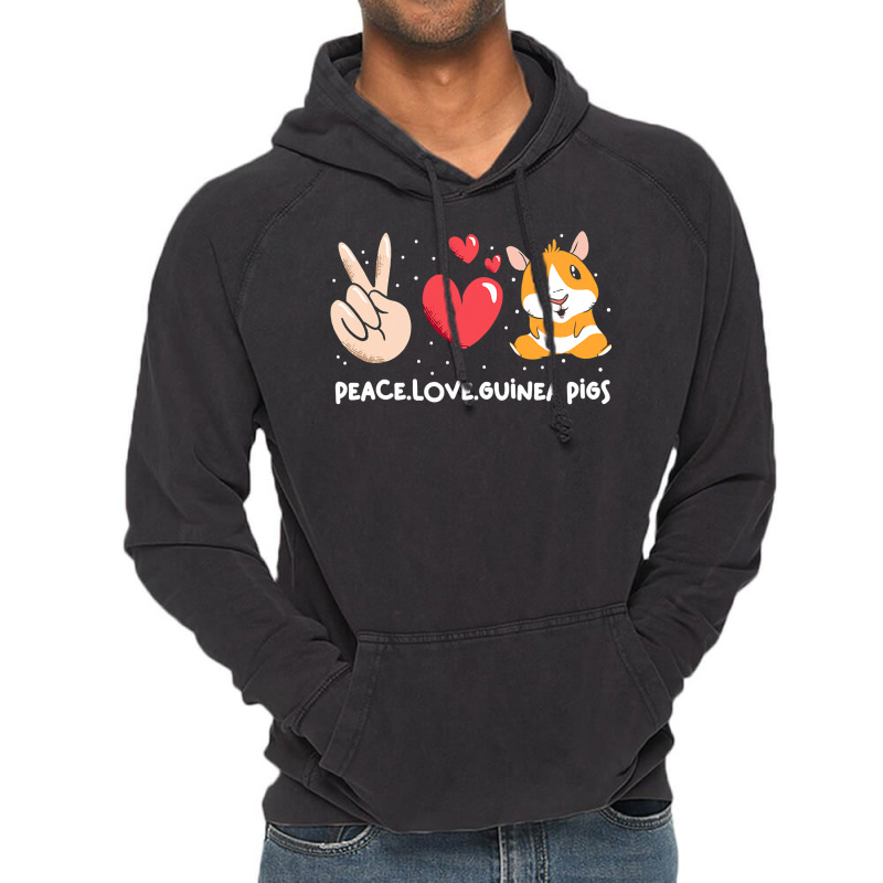 Cute Guinea Pigs Peace Love Guinea Vintage Hoodie | Artistshot