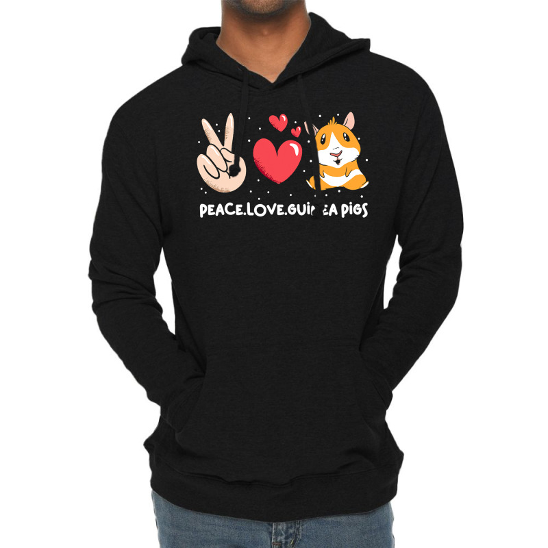 Cute Guinea Pigs Peace Love Guinea Lightweight Hoodie | Artistshot