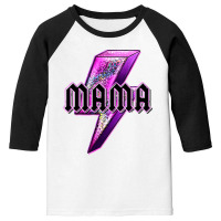 Mama Neon Leopard Lightning Bolt Youth 3/4 Sleeve | Artistshot