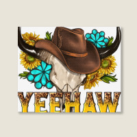 Yeehaw Bull Skull Landscape Canvas Print | Artistshot