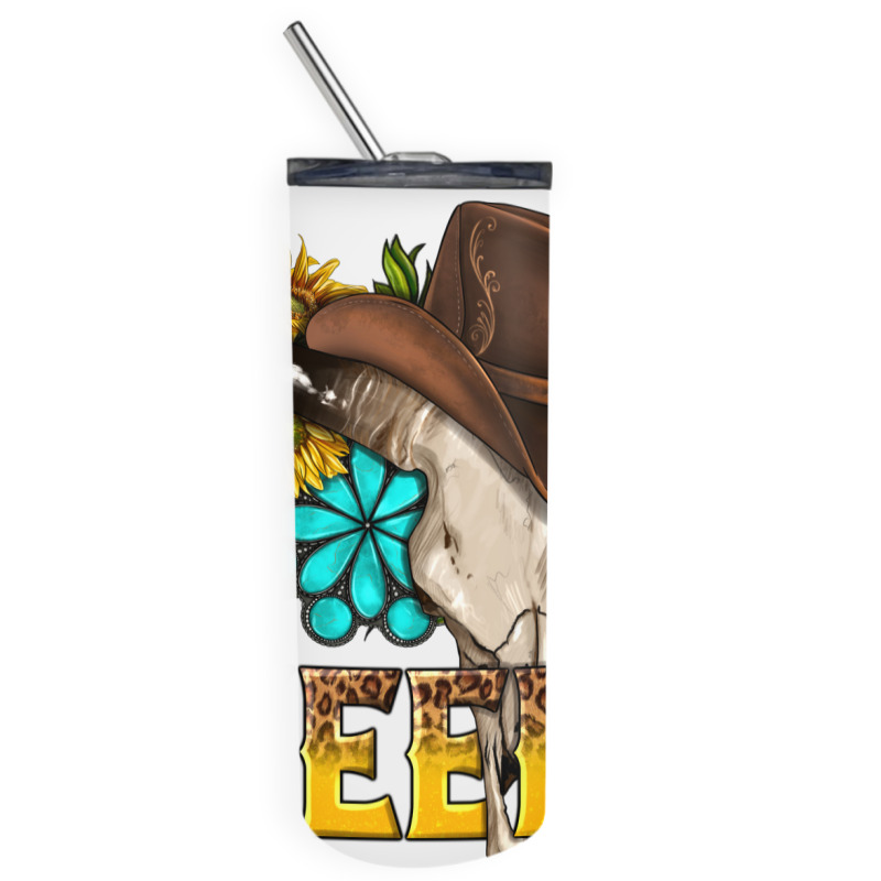 Yeehaw Bull Skull Skinny Tumbler | Artistshot