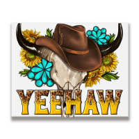 Yeehaw Bull Skull Metal Print Horizontal | Artistshot