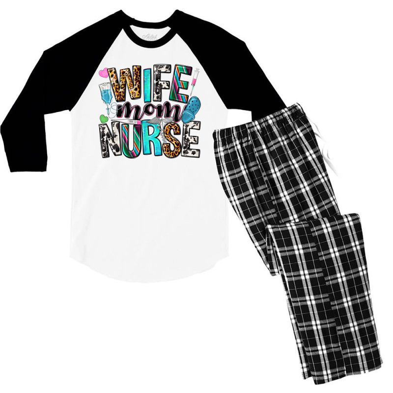 Wife Mom Nurse Men's 3/4 Sleeve Pajama Set | Artistshot