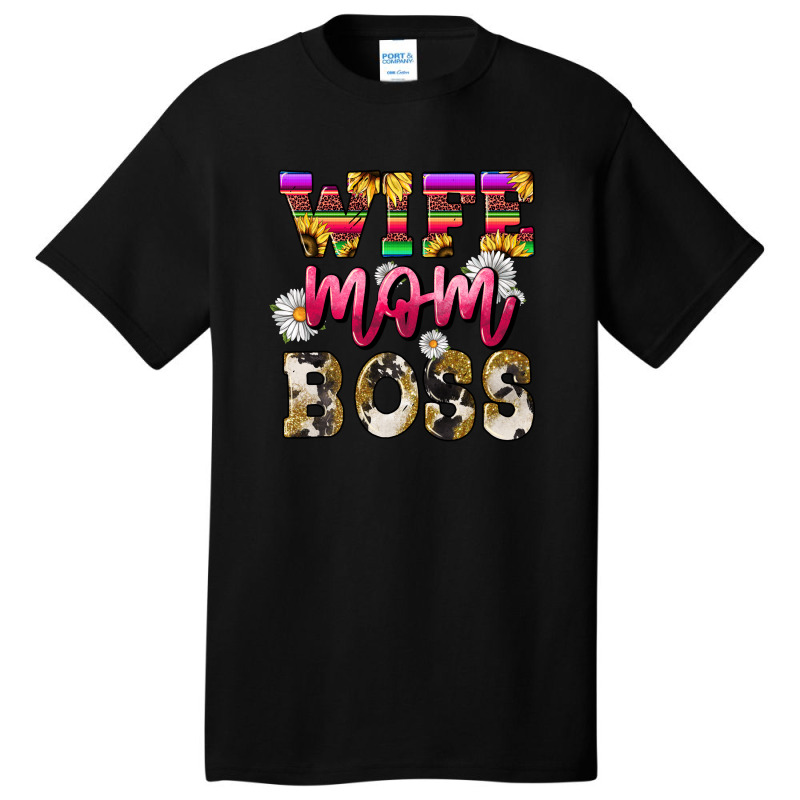 Wife Mom Boss Daisy Basic T-shirt | Artistshot