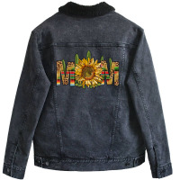 Western Mom With Sunflower Unisex Sherpa-lined Denim Jacket | Artistshot