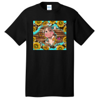 Western Cute Cow With Sunflower Basic T-shirt | Artistshot