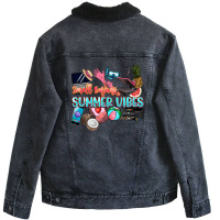 Small Businesses Summer Vibe Unisex Sherpa-lined Denim Jacket | Artistshot