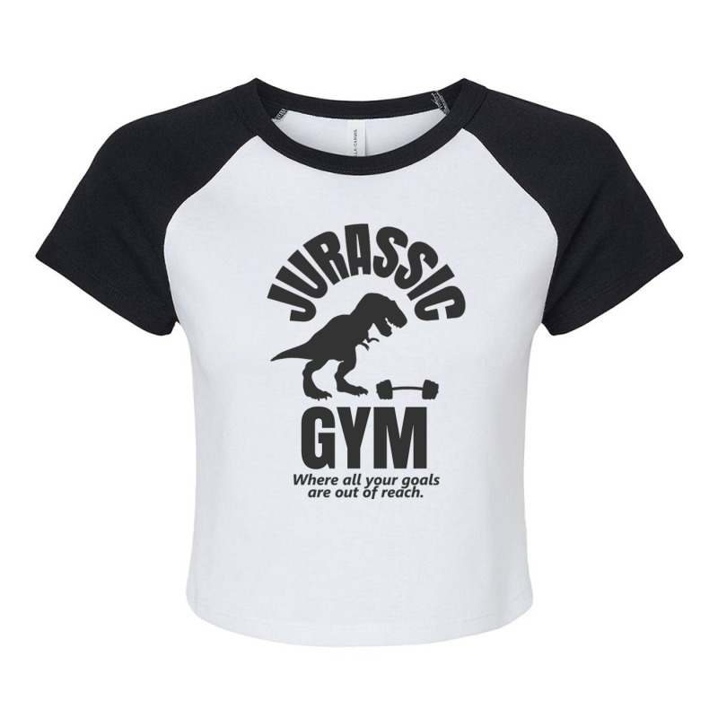 Jurassic Gym Powerlifter   Where All Your Goals Ar Raglan Crop Top by AdityArt | Artistshot