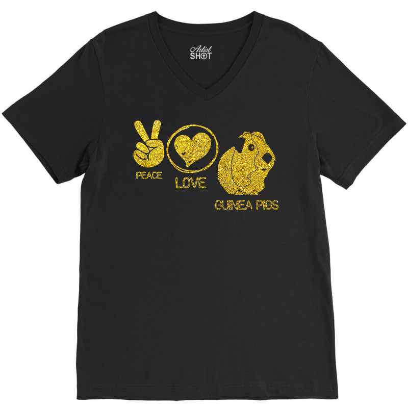 Cute Peace Love Guinea Pigs V-neck Tee | Artistshot