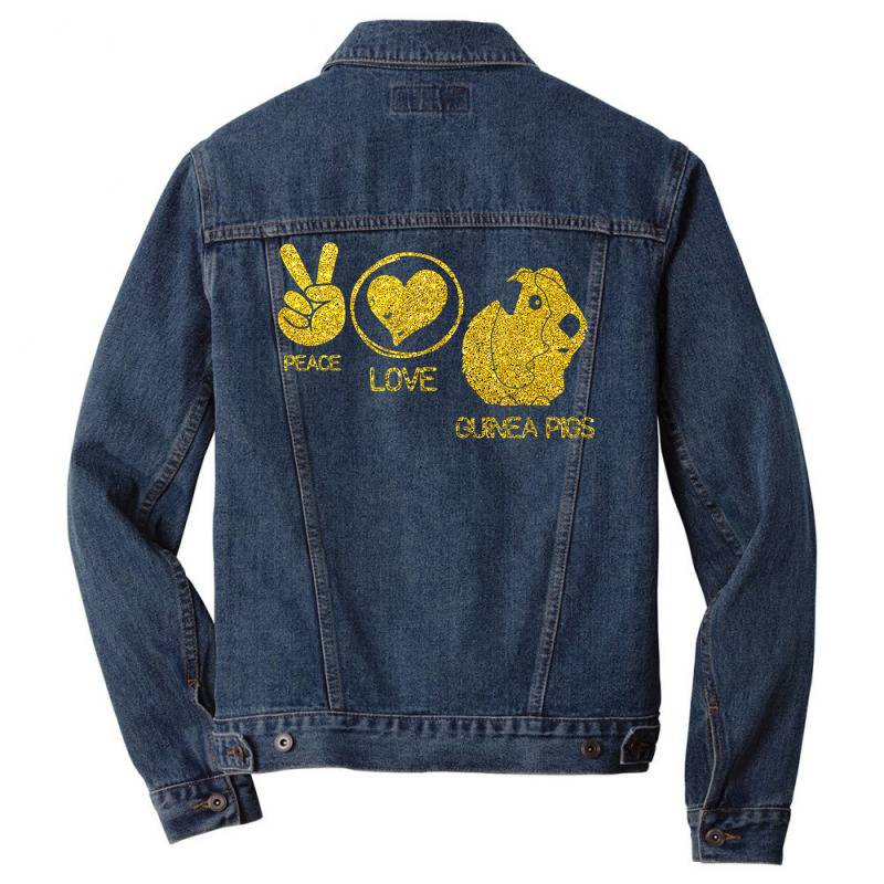 Cute Peace Love Guinea Pigs Men Denim Jacket | Artistshot