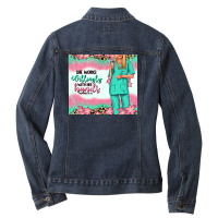 She Works Willingly With Her Hands Blonde Nurse Ladies Denim Jacket | Artistshot