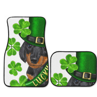 St. Patricks Day Lucky Dachshund Puppy Full Set Car Mats | Artistshot