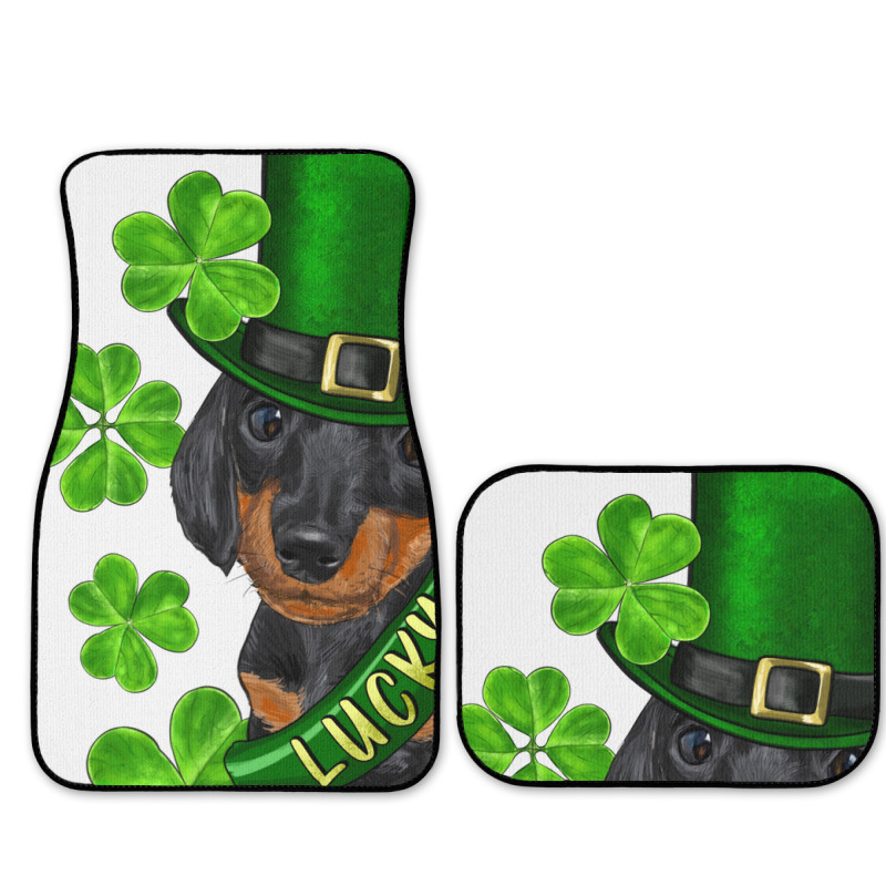 St. Patricks Day Lucky Dachshund Puppy Full Set Car Mats | Artistshot