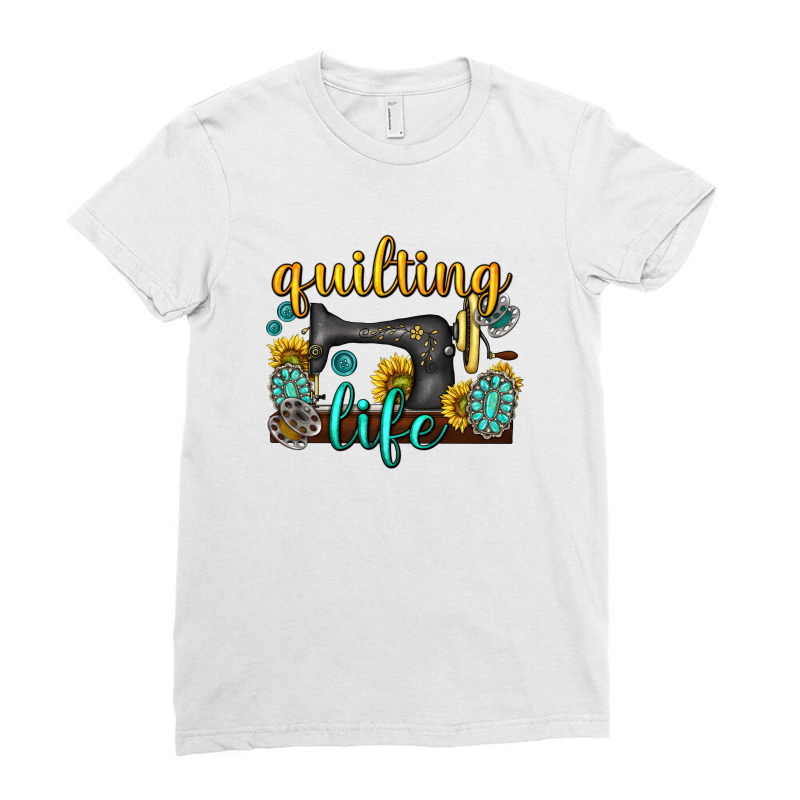 Quilting Life Western Ladies Fitted T-Shirt by enoddigitalart@gmail.com | Artistshot