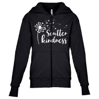 Dandelion Scatter Kindness & Be Kind Matching Family Gifts Long Sleeve Youth Zipper Hoodie | Artistshot