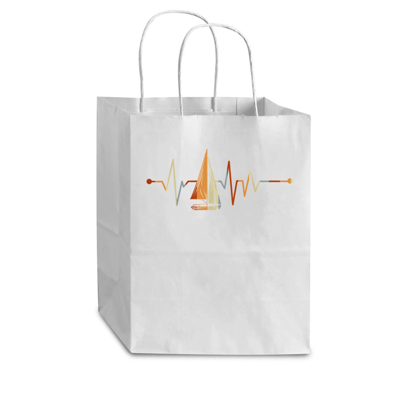 Sea Captain Gift Sail Boat Heartbeat Boat Sailing T Shirt Cub Paper Bag - 8 X 4 1/2 X 10 1/4 | Artistshot