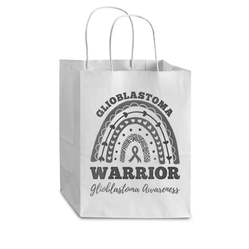 Womens Glioblastoma Warrior Glioblastoma Awareness Rainbow V Neck T Sh Cub Paper Bag - 8 X 4 1/2 X 10 1/4 | Artistshot