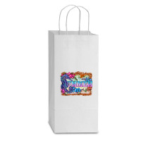 Seahorse Summer Double Wine Paper Bag - 6 1/2 X 3 1/2 X 12 3/8 | Artistshot