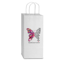 Womens Pink Butterfly I Am The Storm Breast Cancer Warrior T Shirt Double Wine Paper Bag - 6 1/2 X 3 1/2 X 12 3/8 | Artistshot