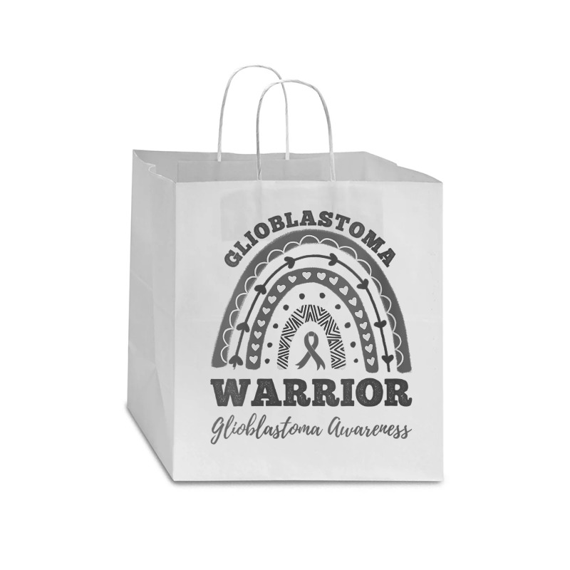 Womens Glioblastoma Warrior Glioblastoma Awareness Rainbow V Neck T Sh Star Paper Bag - 13 X 7 X 13 | Artistshot