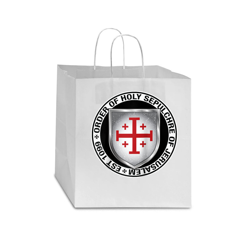 Order Of The Holy Sepulchre Of Jerusalem Shield Raglan Baseball Tee Star Paper Bag - 13 X 7 X 13 | Artistshot