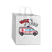 Wee Woo Emt Ambulance Responder Emergency Medical Technician T Shirt Take Out Paper Bag - 14 X 10 X 15 1/2 | Artistshot