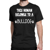 This Human Belongs To Bulldog Classic T-shirt | Artistshot