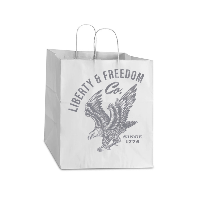 Patriotic Bald Eagle For 4th Of July Premium T Shirt Take Out Paper Bag - 14 X 10 X 15 1/2 | Artistshot