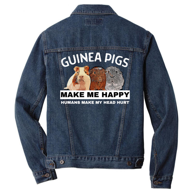 Guinea Pigs Make Me Happy Guinea Pig Men Denim Jacket | Artistshot